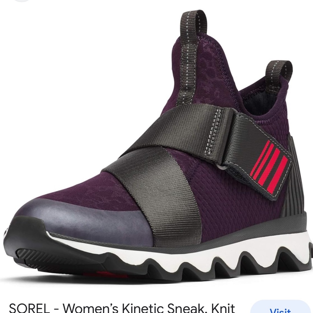 SOREL Women’s Kinetic Sneak shoes Knit Sneaker Scalloped Sole and Stretch Straps